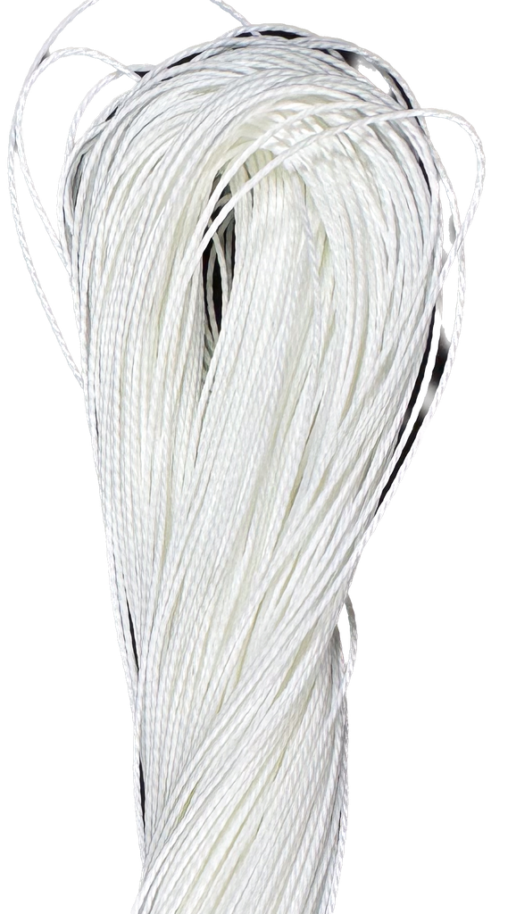 Cordón encerado 1mm blanco x 10 mts.