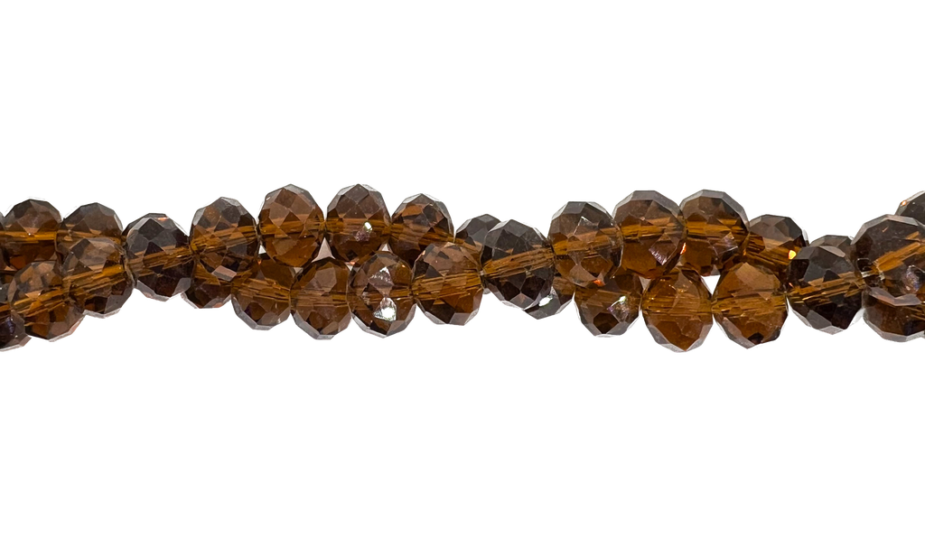 Cristal de roca 10mm marrón caramelo oscuro transparente