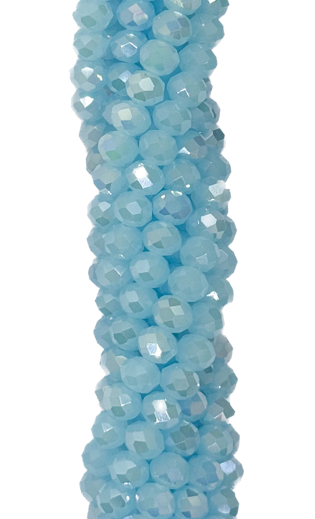 Cristal de roca 6mm celeste opaco tornasol