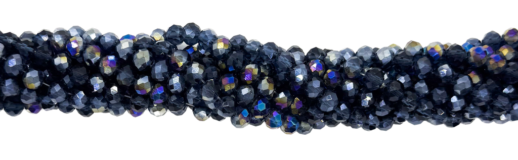 Cristal de roca 6mm peltre tornasol metalizado