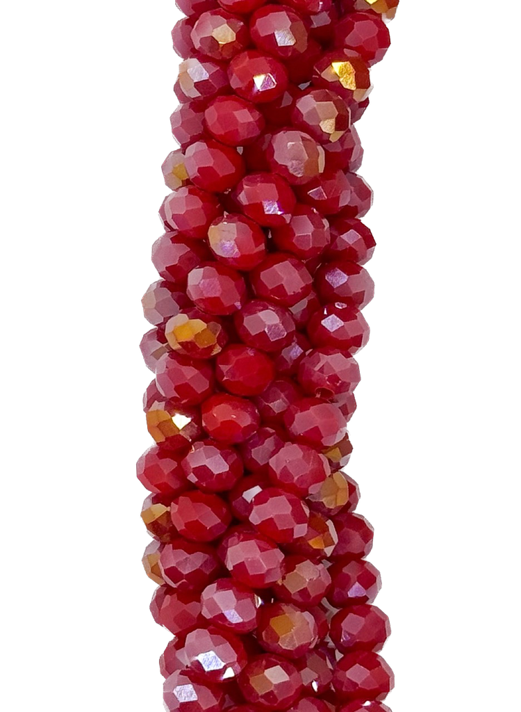 Cristal de roca 6mm rojo opaco tornasol