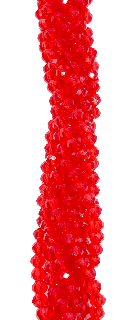 Cristal de roca 6mm rojo transparente (GF)