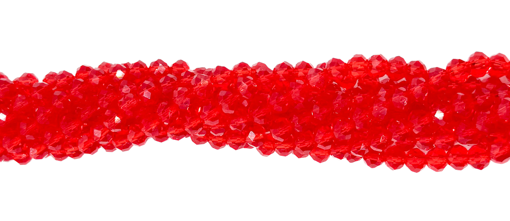 Cristal de roca 6mm rojo transparente (GF)