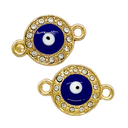 Dije fundición dorado ojo turco c/strass x 2 un. (2)