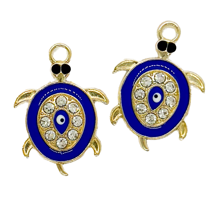 Dije fundición dorado tortuga (1) c/strass x 1 un. 