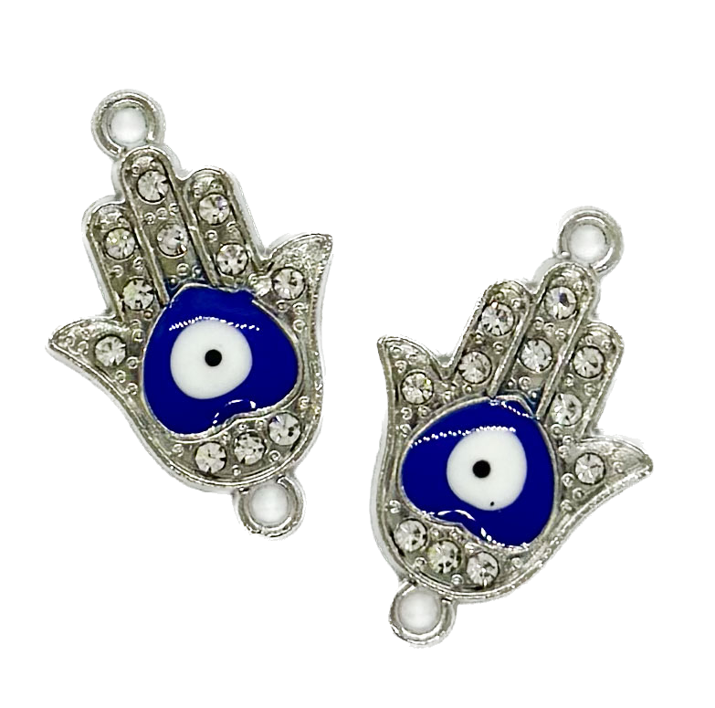 Dije fundición manito hamsa c/strass x 2 un. (1)