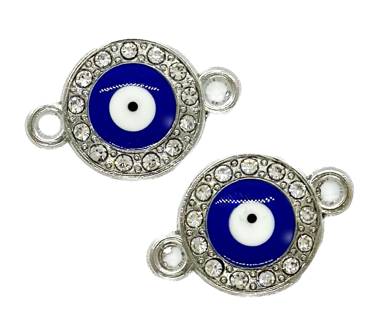 Dije fundición ojo turco c/strass x 2 un. (1)