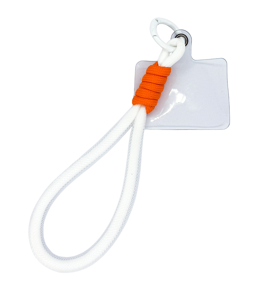 Strap/Llavero tira celular 15cm blanco x 1 un. 