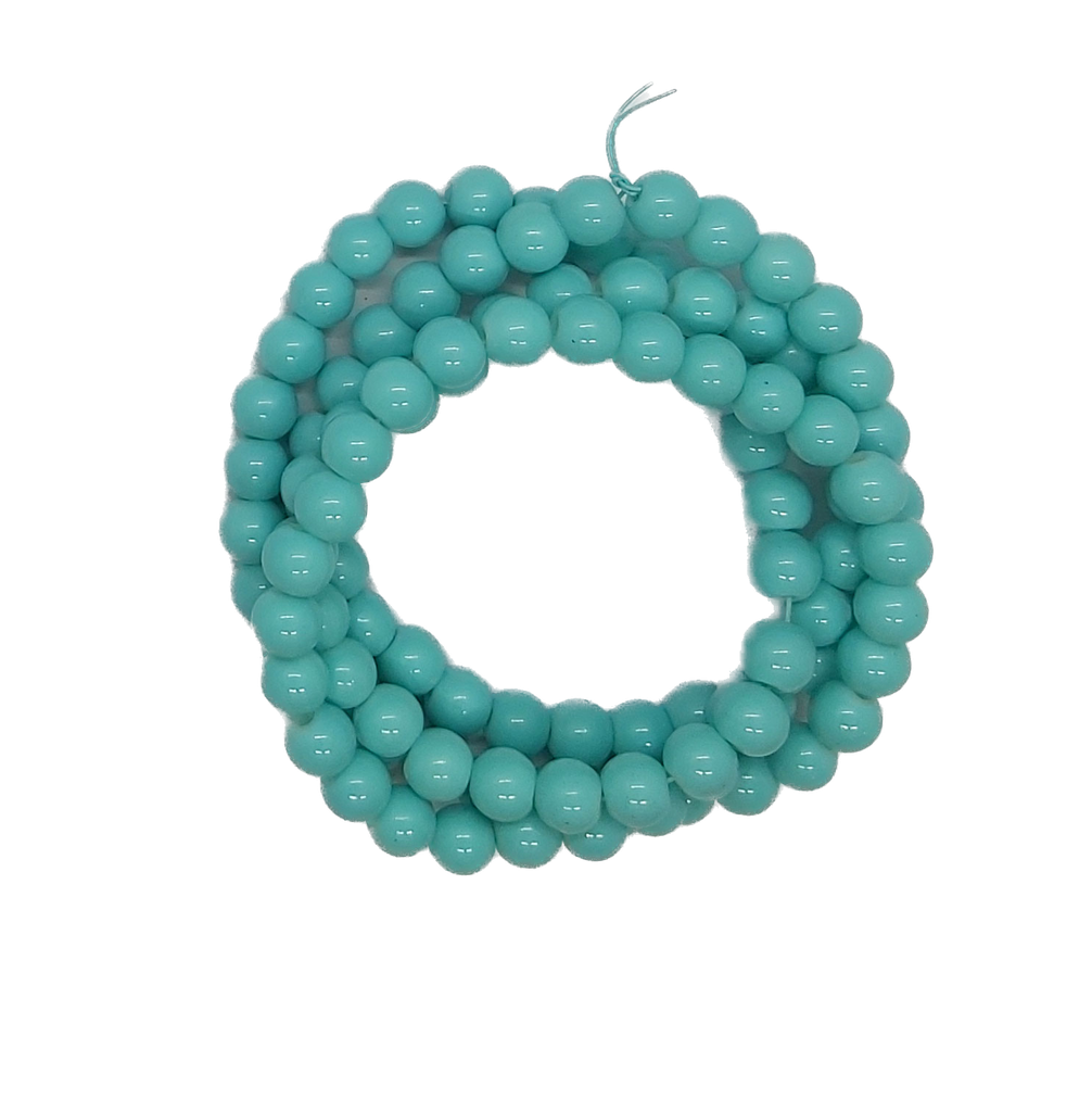 Perla vidrio esmaltada 8mm turquesa