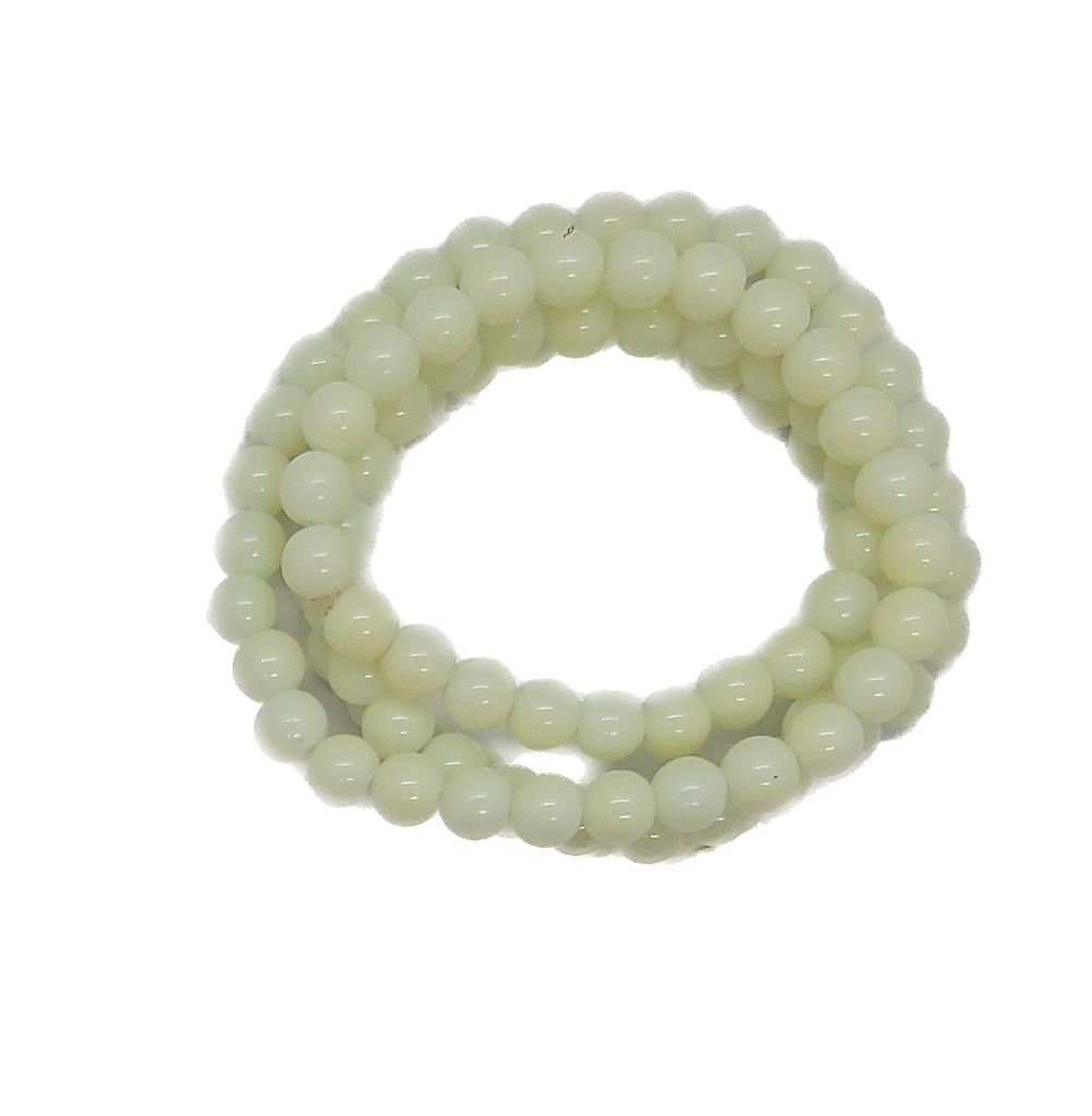 Perla vidrio esmaltada 8mm natural