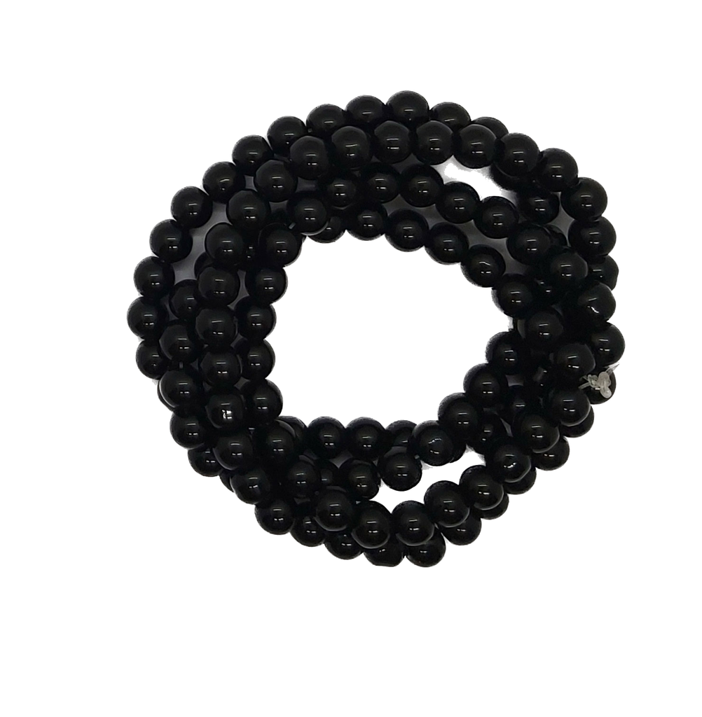 Perla vidrio esmaltada 8mm negro