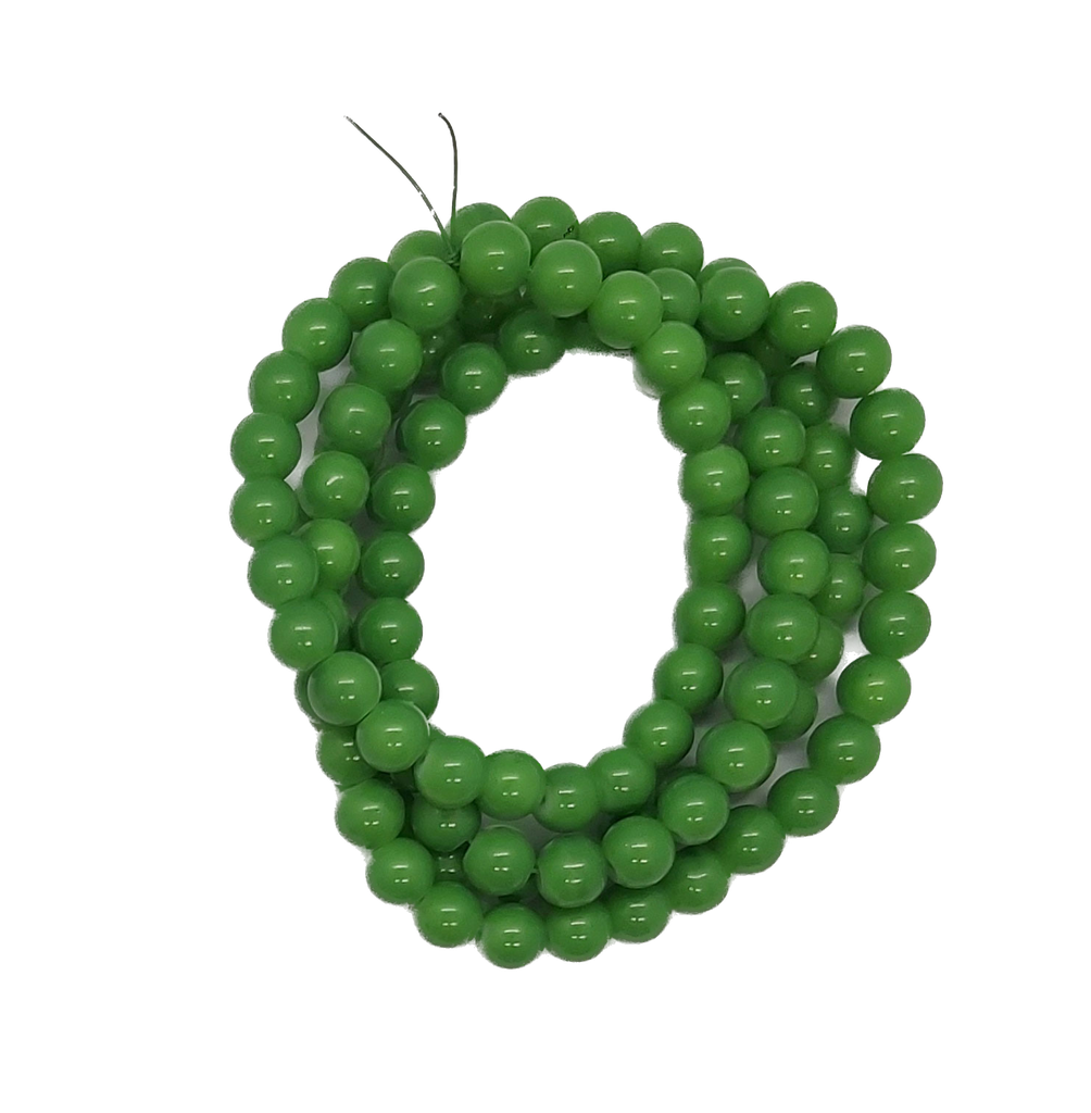 Perla vidrio esmaltada 8mm verde