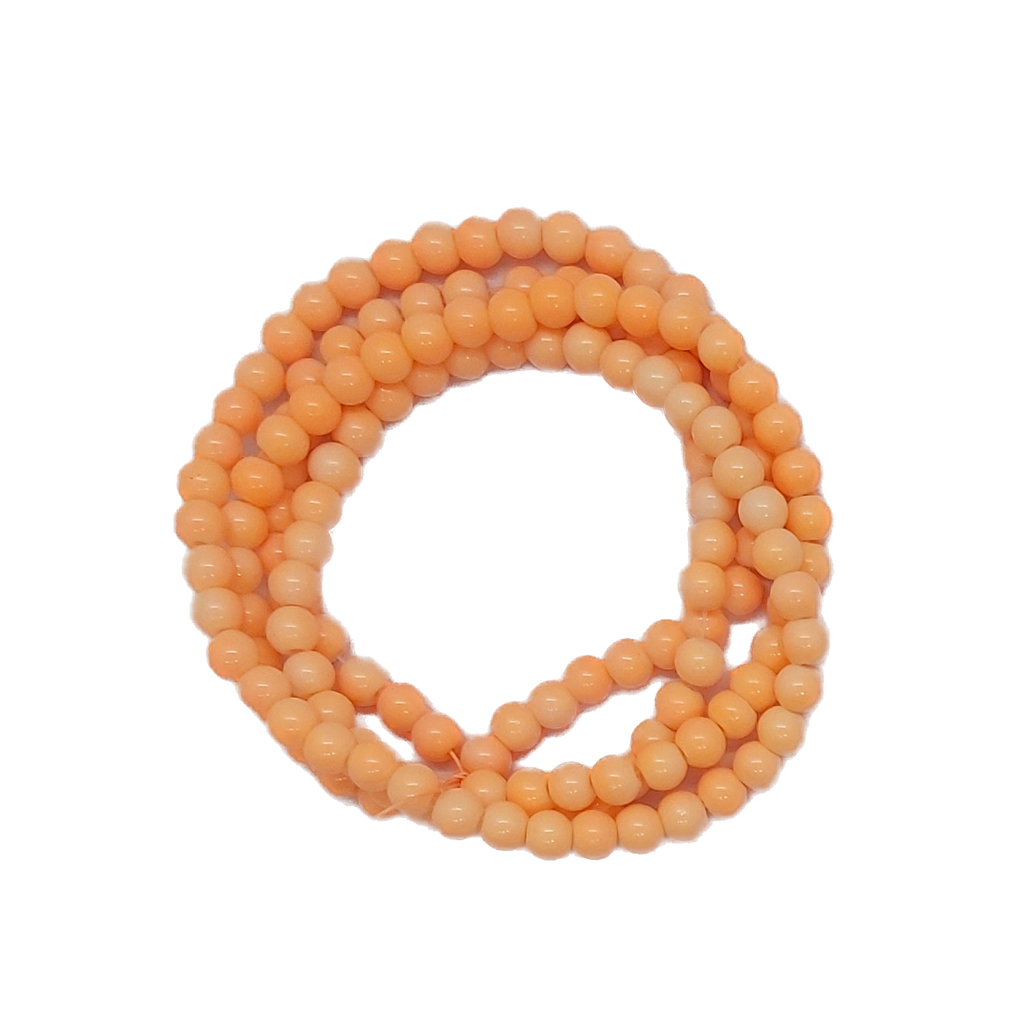 Perla vidrio esmaltada 6 mm salmón