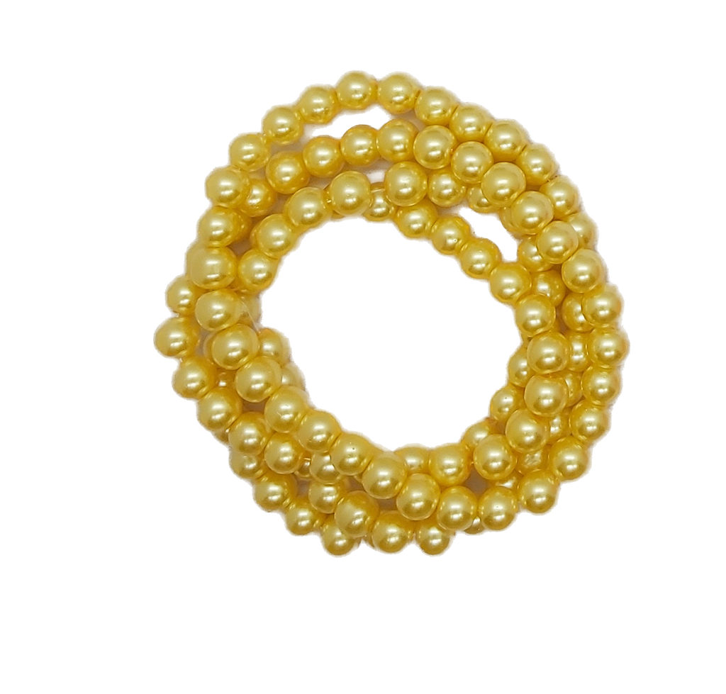 Perla vidrio perlada 8mm amarillo