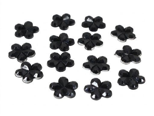 [10892] Gema acrílica flor Mod1 Nro16 15x15mm negro x 50 un.