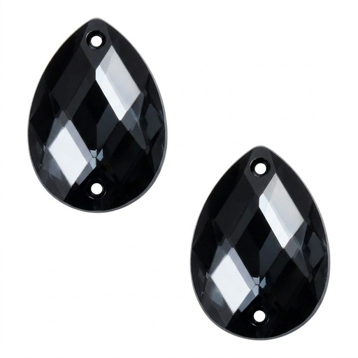 [10843] Gema acrílica gota 10x14mm negra x 100 un.