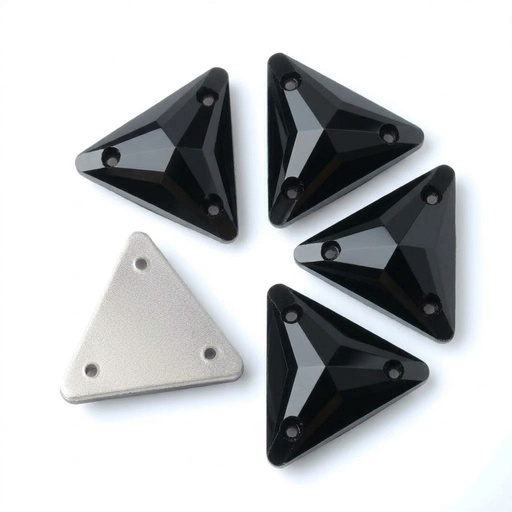 [10890] Gema acrílica triangular 15x15mm negra x 30 un.