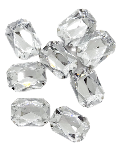 [11030] Gema engarzada plata rectangular 18x25 mm x 10un.