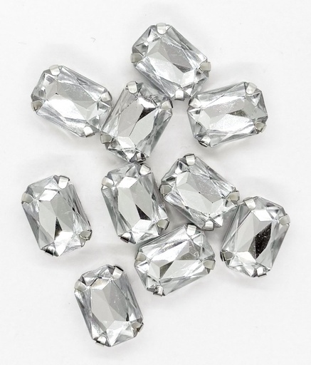 [11028] Gema engarzada plata rectangular 10x14 mm x 10un.