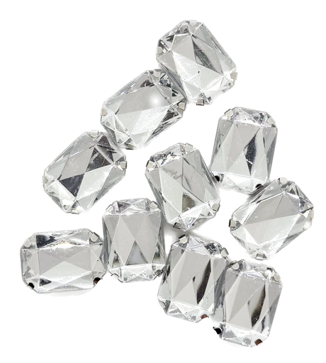 [11029] Gema engarzada plata rectangular 13x18 mm x 10un.