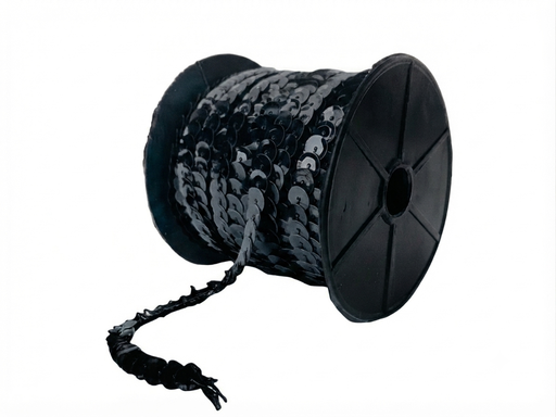 [12048] Hilo de lentejuela metal cube 8mm negra x 1mt.