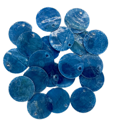 [11160] Lentejuela nacar plana azúl 15mm x 20un.