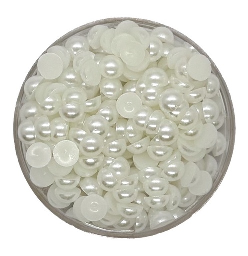 [11770] Media perla p/pegar 6mm blanca x 10g
