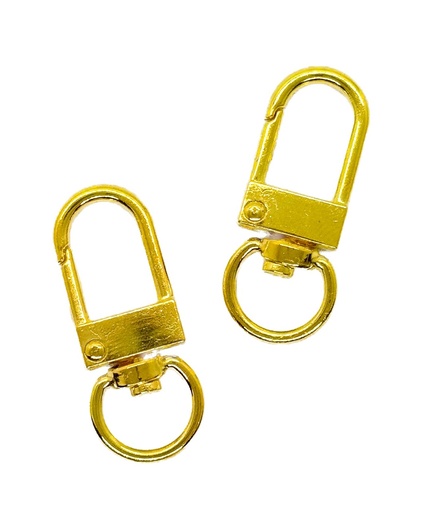 Mosquetón de llavero oval dorado