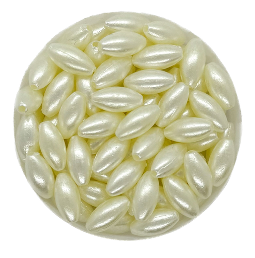 [10439] Perla de río plástica arroz 8x4mm x 10gr.