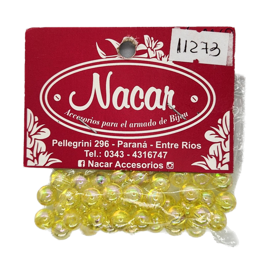 Perla plástica tornasol 8mm #31 amarillo