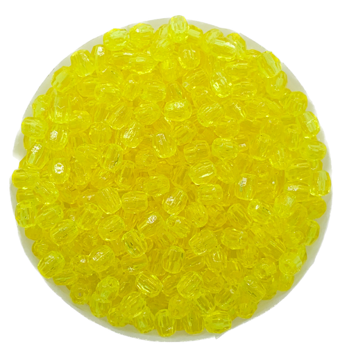 Perla plást. hexagonal amarilla 4mm 