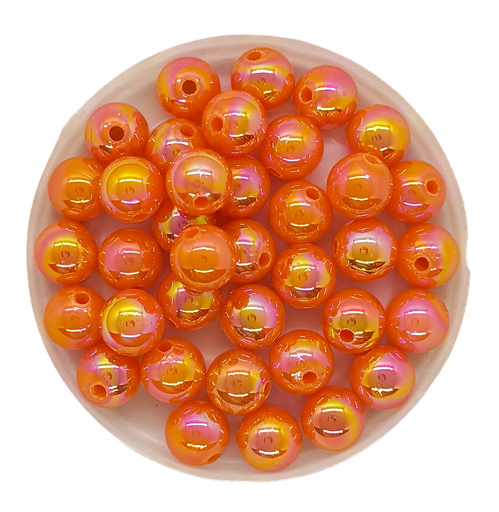 Perla plástica tornasol 8mm #73 naranja opaco