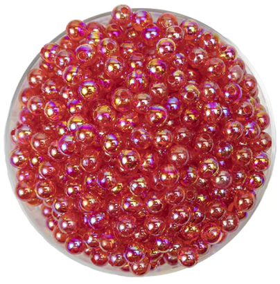 [11269] Perla plástica tornasol 4mm #6 rojo x 10gr