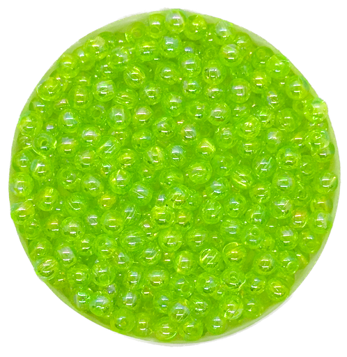 [11269] Perla plástica tornasol 4 mm #35 verde flúor x 10gr