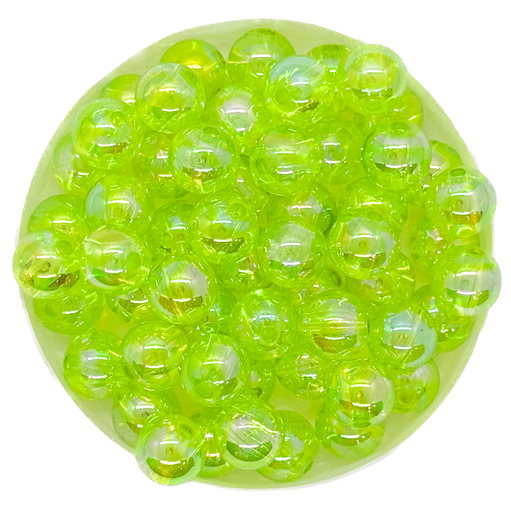 Perla plástica tornasol 8mm #35 verde flúor