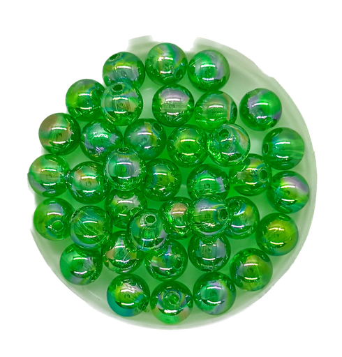 Perla plástica tornasol 8 mm #18 verde