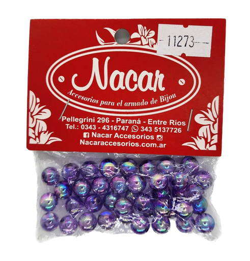 Perla plástica tornasol 8mm #21 violeta
