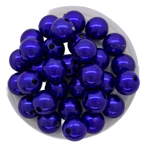 [11368] Perla plástica perlada azúl 10mm x 10g