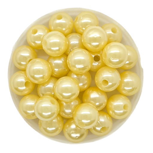 [11300] Perla plástica perlada beige 10mm x 20g
