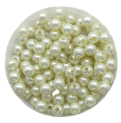 [11741] Perla plástica perlada beige 6mm x 10g