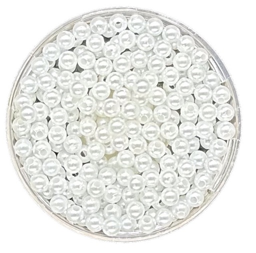 Perla plástica perlada blanca 4mm 