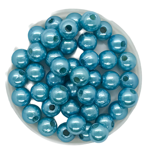 [11742] Perla plástica perlada celeste osc. 8mm x 10g