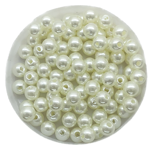 [11741] Perla plástica perlada natural 6mm x 10g