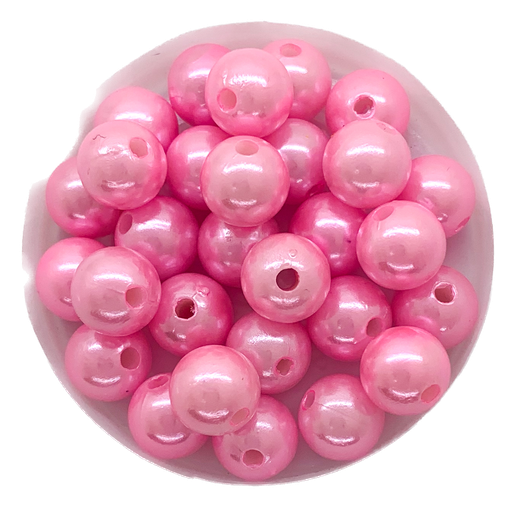 [11300] Perla plástica perlada rosa 10mm x 20g