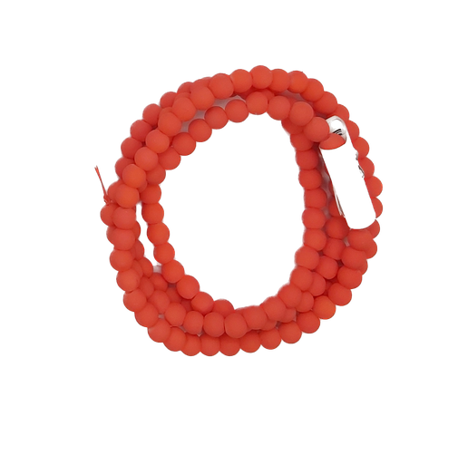 [11257] Perla vidrio engomada naranja flúor  6mm