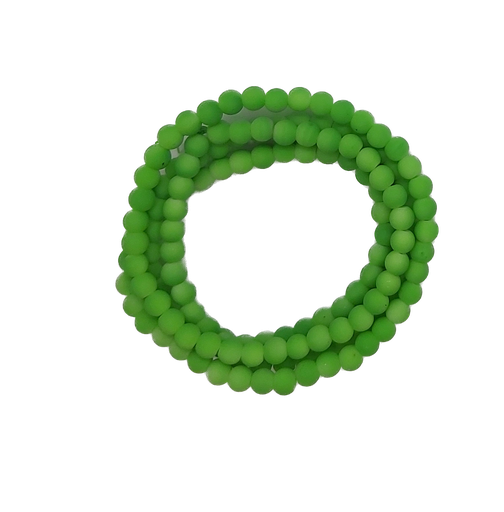 [11257] Perla vidrio engomada 6mm verde