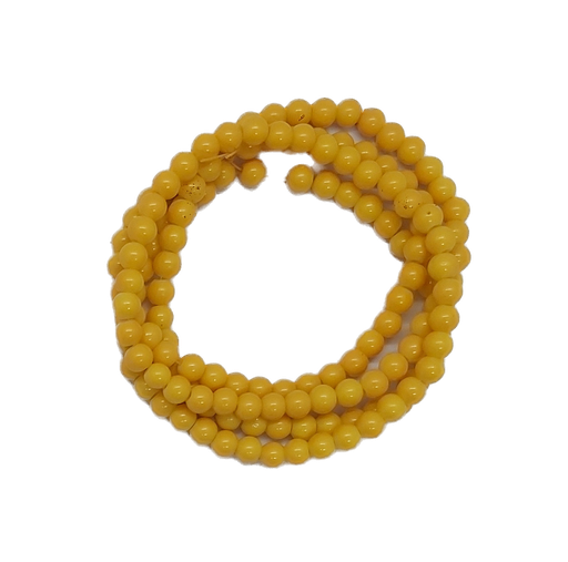 [11256] Perla vidrio esmaltada 6mm mostaza