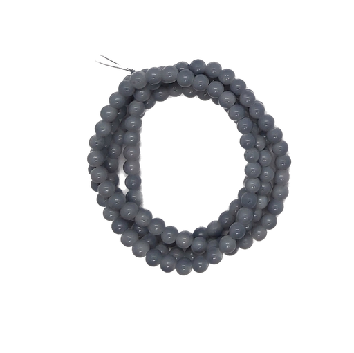 [11256] Perla vidrio esmaltada 6mm gris