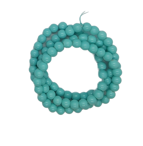 [11256] Perla vidrio esmaltada 8mm turquesa