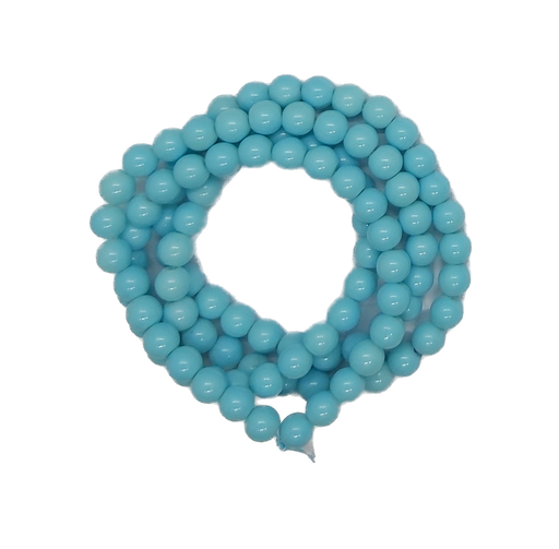 [11256] Perla vidrio esmaltada 8mm celeste
